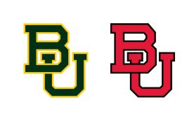 Baylor University logo (left) and Boston University logo (right).