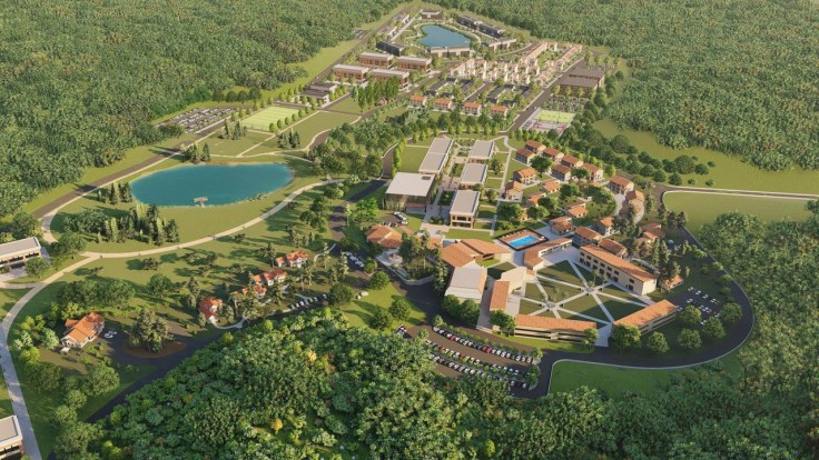 An early rendering of Olivet University's 1,000-acre Anza, California campus. 