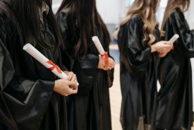 Graduate students attend a professional program orientation