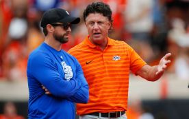 Head coach Mike Gundy of the Oklahoma State Cowboys