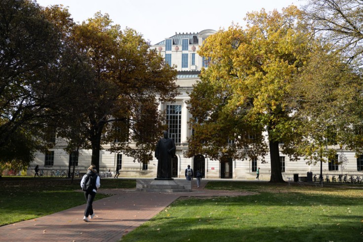 Students walk across the campus of The Ohio State University 